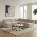 Ver imagem 3 de Sofá a Vácuo Modular Boucle Kit 5 Peças 4 Meios + 1 Canto Espuma Premium Sala na Caixa 3,85m - Marfi