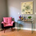 Ver imagem 1 de Poltrona Opala Composê Rosa/ Preto Cadeira Decorativa Recepção - Bela Móveis