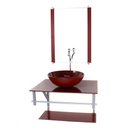 Ver imagem 2 de GABINETE DE VIDRO PARA BANHEIRO 60CM AC CUBA REDONDA VERMELHO CEREJA FULL