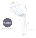 Ver imagem 3 de Varal De Teto Individual 200cm x 06 Varetas - Em Alumínio Branco