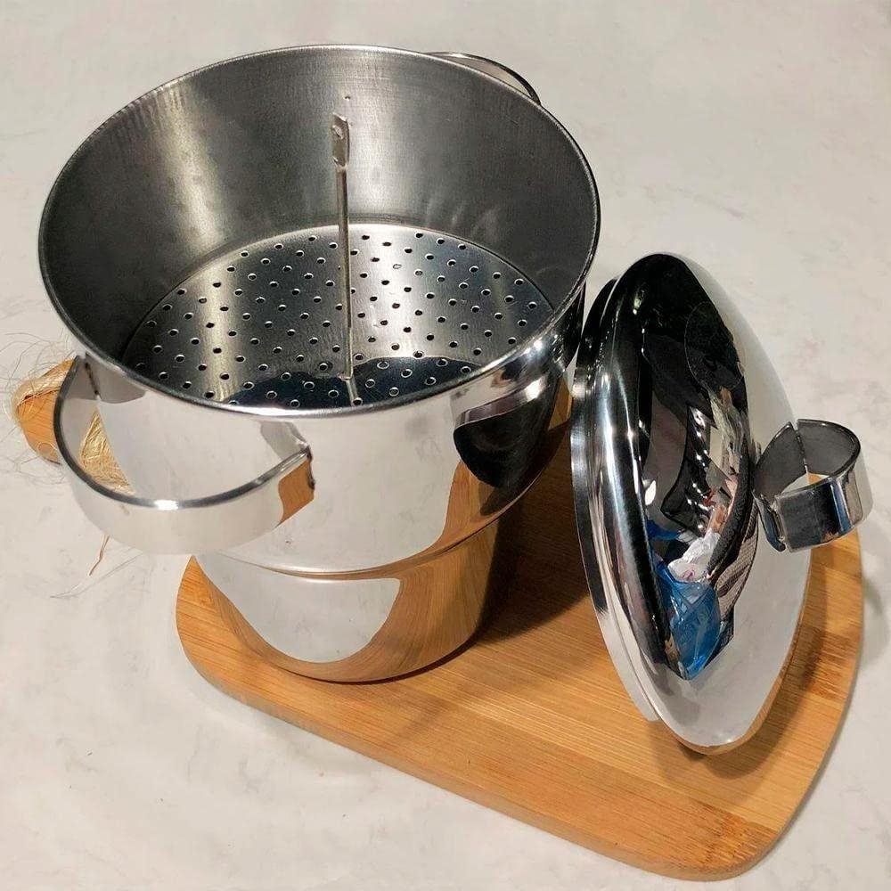 Cuscuzeira Fogão De Indução 1,3 Litros Com Alças Toda Inox | MadeiraMadeira