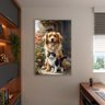 Quadro Decorativo Animais Cão e Gato Sendo Fofos com Moldura Prata - 120x80 Cm - 3