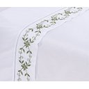 Ver imagem 4 de Jogo lençol Veneza quarto casal king bordado 4 peças 2fronha: Branco com Verde Musgo