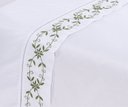 Ver imagem 4 de Jogo lençol Veneza quarto casal king bordado 4 peças 2fronha: Branco com Verde Musgo
