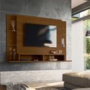 Ver imagem 2 de Painel Home P/ Tv Simon com Bancada e Prateleiras de Vidro para Tv 55" Freijo - Bela Móveis