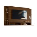 Ver imagem 1 de Painel Home P/ Tv Simon com Bancada e Prateleiras de Vidro para Tv 55" Freijo - Bela Móveis