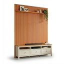 Ver imagem 2 de Rack Ananda com Painel Aloe TV até 75 Polegadas Tampo Madeira Maciça CabeCasa Madeira Originals