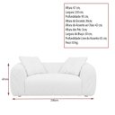 Ver imagem 4 de Sofá Enrugado Clier 3 Lugares 230cm Bouclé Off White - Sallar Home