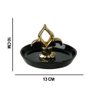 Porta Anel em Cerâmica Flor de Lis Preto e Dourado 10,5x13 - 2