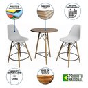 Ver imagem 6 de Mesa Bistrô Eames Eiffel Amêndoa Com 2 Banquetas Brancas De Madeira - Cor: Marrom