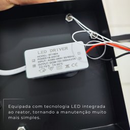 Luminária Led Plafon Teto Grande 33x33cm Bivolt 110/220v Quadrado Duplo - 7