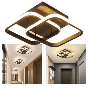 Luminária Led Plafon Teto Grande 33x33cm Bivolt 110/220v Quadrado Duplo