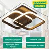 Luminária Led Plafon Teto Grande 33x33cm Bivolt 110/220v Quadrado Duplo - 2