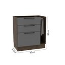 Ver imagem 3 de Balcão 80cm 3 Gavetas 1 Toalheiro Cozinha sem Tampo Lisboa