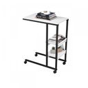 Ver imagem 2 de Mesa Lateral de Apoio Industrial com Rodízio Fit Yescasa Branco/Preto