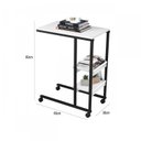 Ver imagem 3 de Mesa Lateral de Apoio Industrial com Rodízio Fit Yescasa Branco