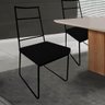 Cadeira Sala de Jantar Escritório Office Stark Industrial Ferro Preto Corino Preto - Amey Decor - 2