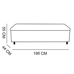 Kit Cabeceira e Calçadeira Baú King 1,95m Madrid Suede Cinza - Pallazio - 4