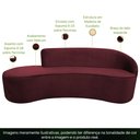 Ver imagem 5 de Sofá Curvo 04 Lugares 230cm Eron Braço Esquerdo Veludo Vermelho - Nexta Casa