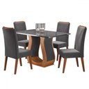 Ver imagem 2 de Mesa de Jantar 4 Lugares Universe com Vidro Mel/grafite - Viero Móveis