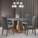 Ver imagem 1 de Mesa de Jantar 4 Lugares Universe com Vidro Mel/grafite - Viero Móveis