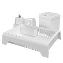 Ver imagem 1 de Kit Cozinha 4 Peças Escorredor Lixeira Porta Talher Dispenser - Stolf