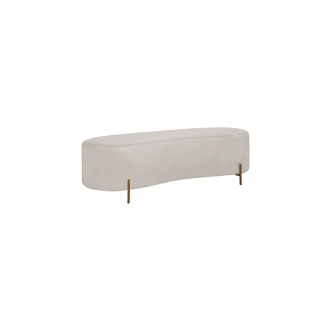 Puff Calçadeira Sala Recamier Orgânico 1,60 Cm Boucle Bege - Montanaris Decor
