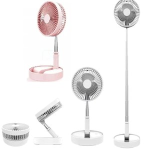 Ventilador Portátil Silencioso 7200mah Dobrável Usb 110/220v Cor:rosa;tamanho:u