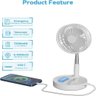 Ventilador Portátil Silencioso 7200mah Dobrável Usb 110/220v Cor:rosa;tamanho:u - 5