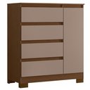 Ver imagem 1 de Cômoda Quarto Sapateira 84cm Lipion Nogueira/Cappuccino a02 - Mpozenato