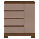 Ver imagem 3 de Cômoda Quarto Sapateira 84cm Lipion Nogueira/Cappuccino a02 - Mpozenato
