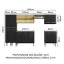 Ver imagem 4 de Armário de Cozinha Completa 293cm Rustic/preto Emilly Madesa 05