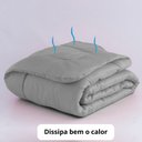 Ver imagem 3 de Kit Roupa de Cama Casal com Cobre Leito de Verão 5 Peças Cinza Casa Dona
