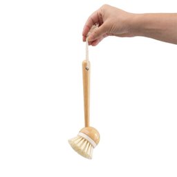 Escova Multiuso de Limpeza com Cabo de Bambu Louça Cozinha - Branco - 6