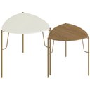 Ver imagem 1 de Kit 02 Mesas Laterais para Sala de Estar Pés Industrial Dourado Alef I03 Louro Luna - Lyam Decor