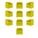 Ver imagem 1 de Kit 10 Poltronas Tilla Consultório Sala Tecido Suede Cor:amarelo