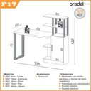 Ver imagem 2 de Escrivaninha com Balcão 1,53m Estilo Industrial F17 Pradel Móveis Pradel F17
