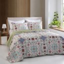 Ver imagem 1 de Colcha Patchwork King Size Dupla Face C/ Porta Travesseiro Lucca 2 Rozac
