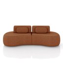 Ver imagem 7 de Sofá Sala de Estar Modulado França 240cm Encosto Articulável com Almofadas Linho Terracota G45 - Gra