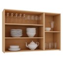 Ver imagem 4 de Armário Aéreo para Cozinha 100% MDF 120 cm 3 Portas Lótus Carvalho/Verde