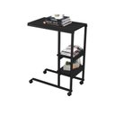 Ver imagem 2 de Mesa Lateral de Apoio Industrial com Rodízio Fit Yescasa Preto