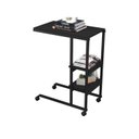Ver imagem 2 de Mesa Lateral de Apoio Industrial com Rodízio Fit Yescasa Preto