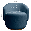 Ver imagem 4 de Kit 02 Poltrona Decorativa Orgânica Espanha para Sala Bouclê:azul Marinho