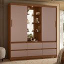 Ver imagem 1 de Guarda-Roupa 2 Portas e 6 Gavetas Atena Marrom/Nogueira/Capuccino