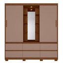 Ver imagem 3 de Guarda-Roupa 2 Portas e 6 Gavetas Atena Marrom/Nogueira/Capuccino