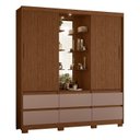 Ver imagem 6 de Guarda-Roupa 2 Portas e 6 Gavetas Atena Marrom/Nogueira/Capuccino