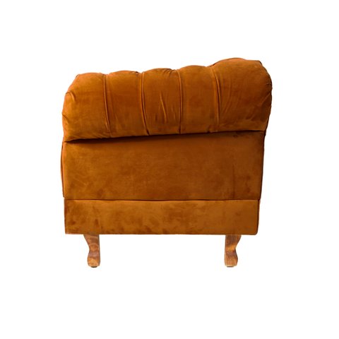 Poltrona Chesterfield Capitone Veludo Terra Cota Decorativa / Sala, Tv, Estar, Recepção