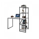 Ver imagem 2 de Escrivaninha Mesa Escritório com Estante Home Office Fit 130cm Industrial Yescasa Branco