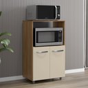 Ver imagem 2 de Armário Multiuso Cozinha para Forno Micro-ondas Thaís 02 Portas Savana Off White - Desk Design