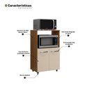 Ver imagem 5 de Armário Multiuso Cozinha para Forno Micro-ondas Thaís 02 Portas Savana Off White - Desk Design